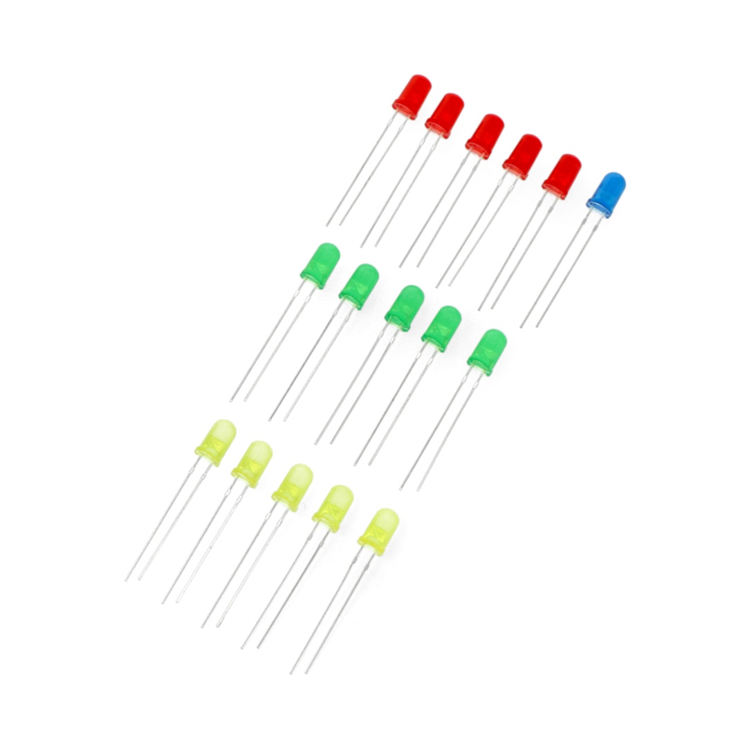 Zestaw diod LED 5mm - justPi - 16szt.